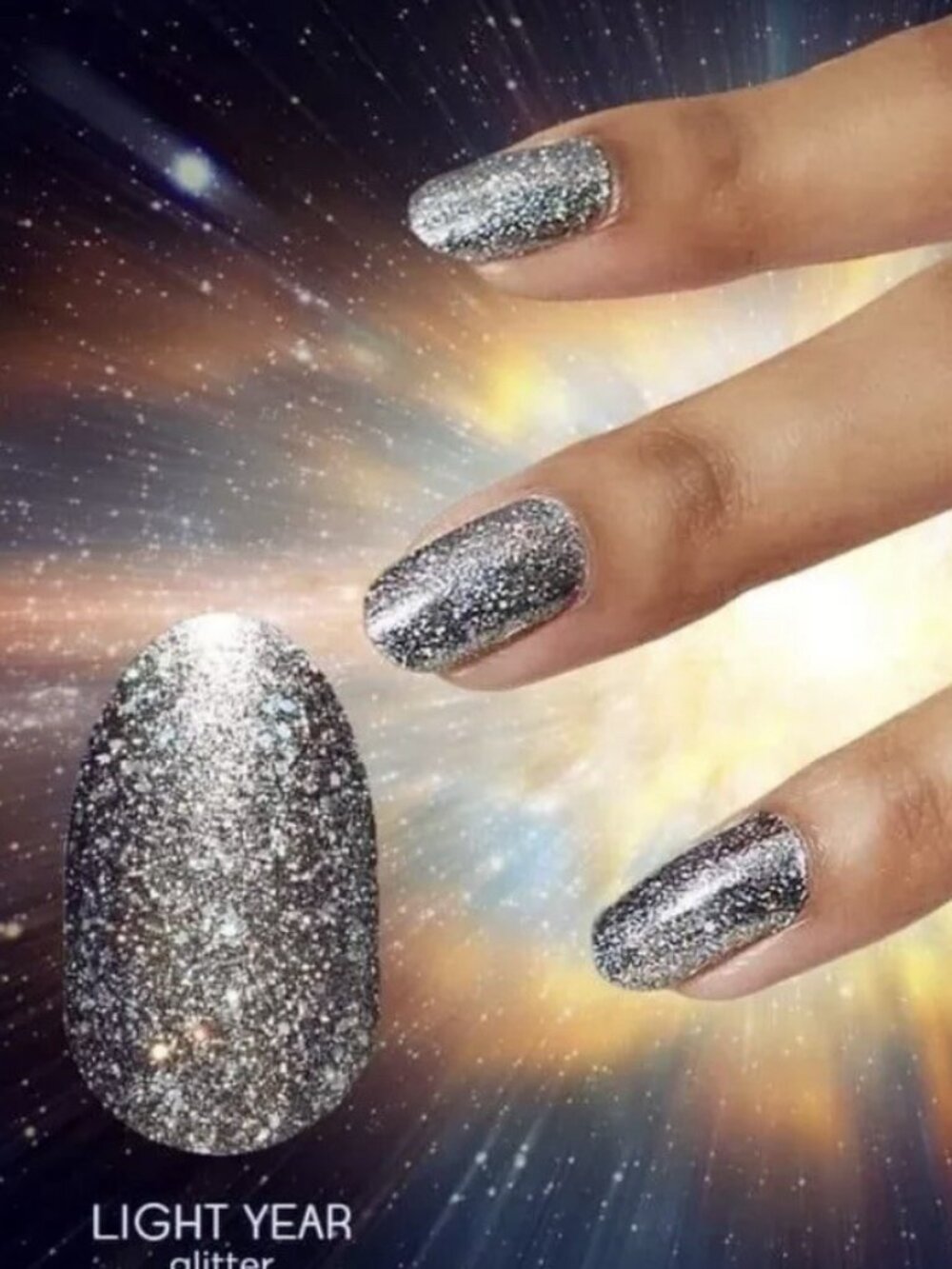 Light Year‎ - Color Street Nail Polish Strips NWT Retired Silver Glitter Polish